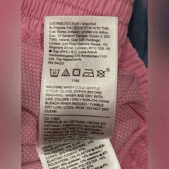 Athleta Girl Pink Blue Happy-Go-Lucky Full Zip Hoodie Jacket XL 14 Tie Dye - Picture 6 of 6